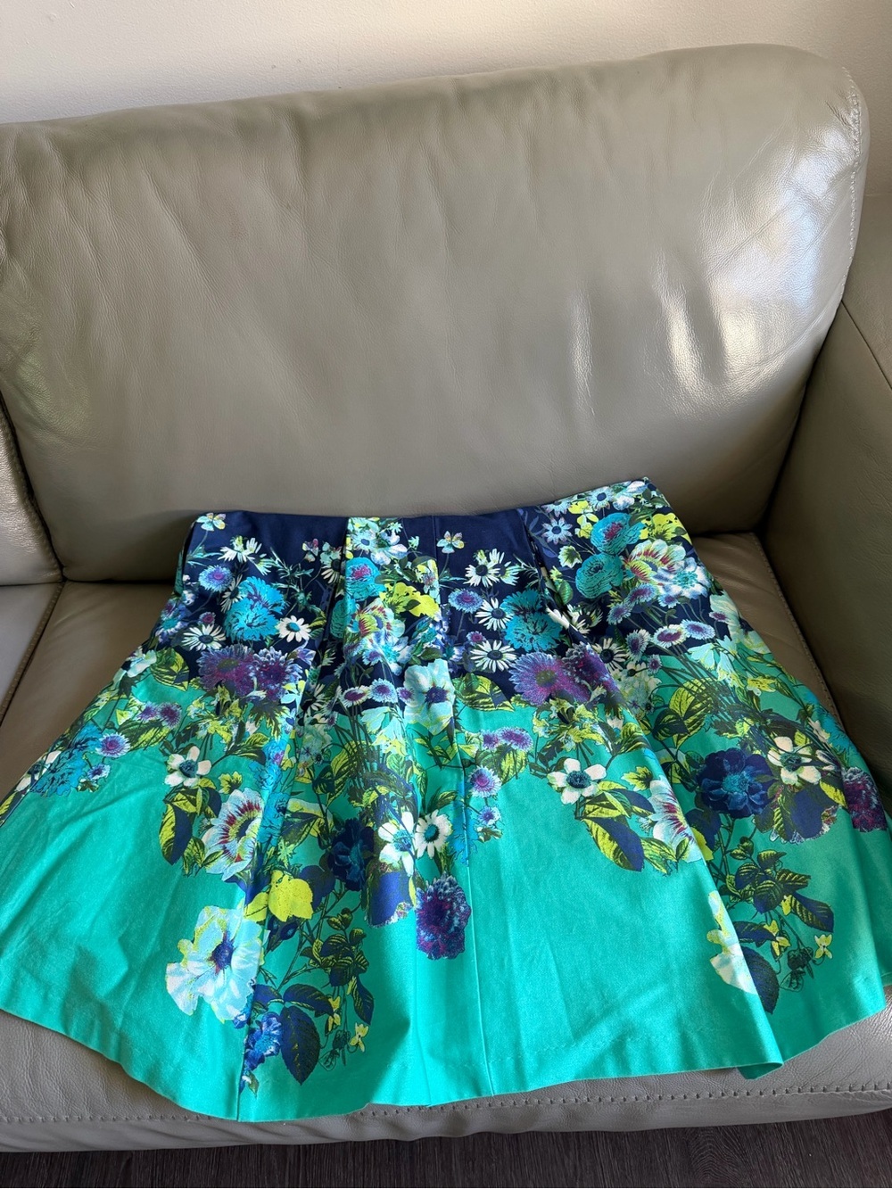 Laura | Navy to Teal Floral Fit-and-Flare Dress Size 12 - Picture 9 of 16